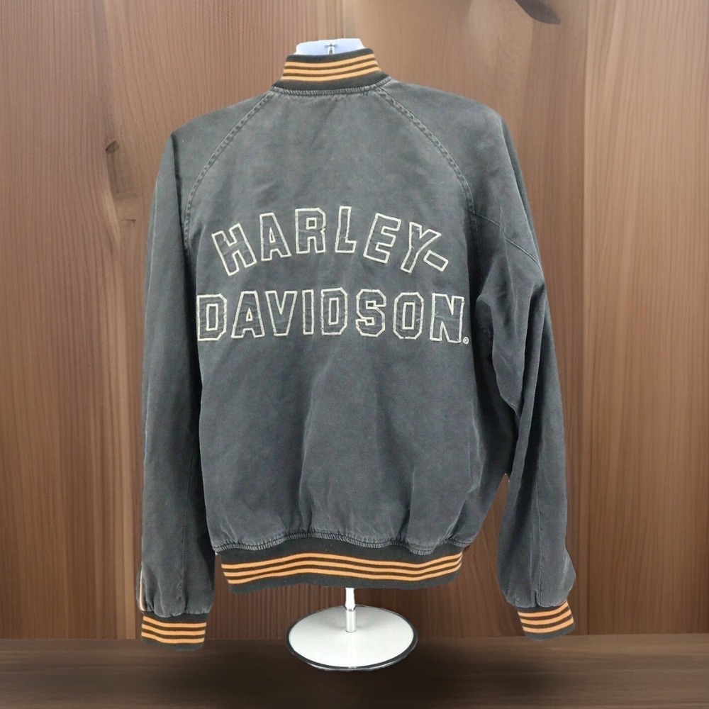 Vtg Harley-Davidson Jacket Mens M Varsity Bomber Letterman Distressed Broken In